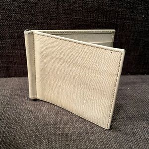 Men’s Cream Saffiano Leather Prada Wallet